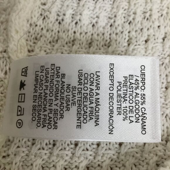 VINEYARD VINES Crocheted Wide Leg Pants Marshmallow NWT Hemp Cotton Loungewear - Picture 9 of 10